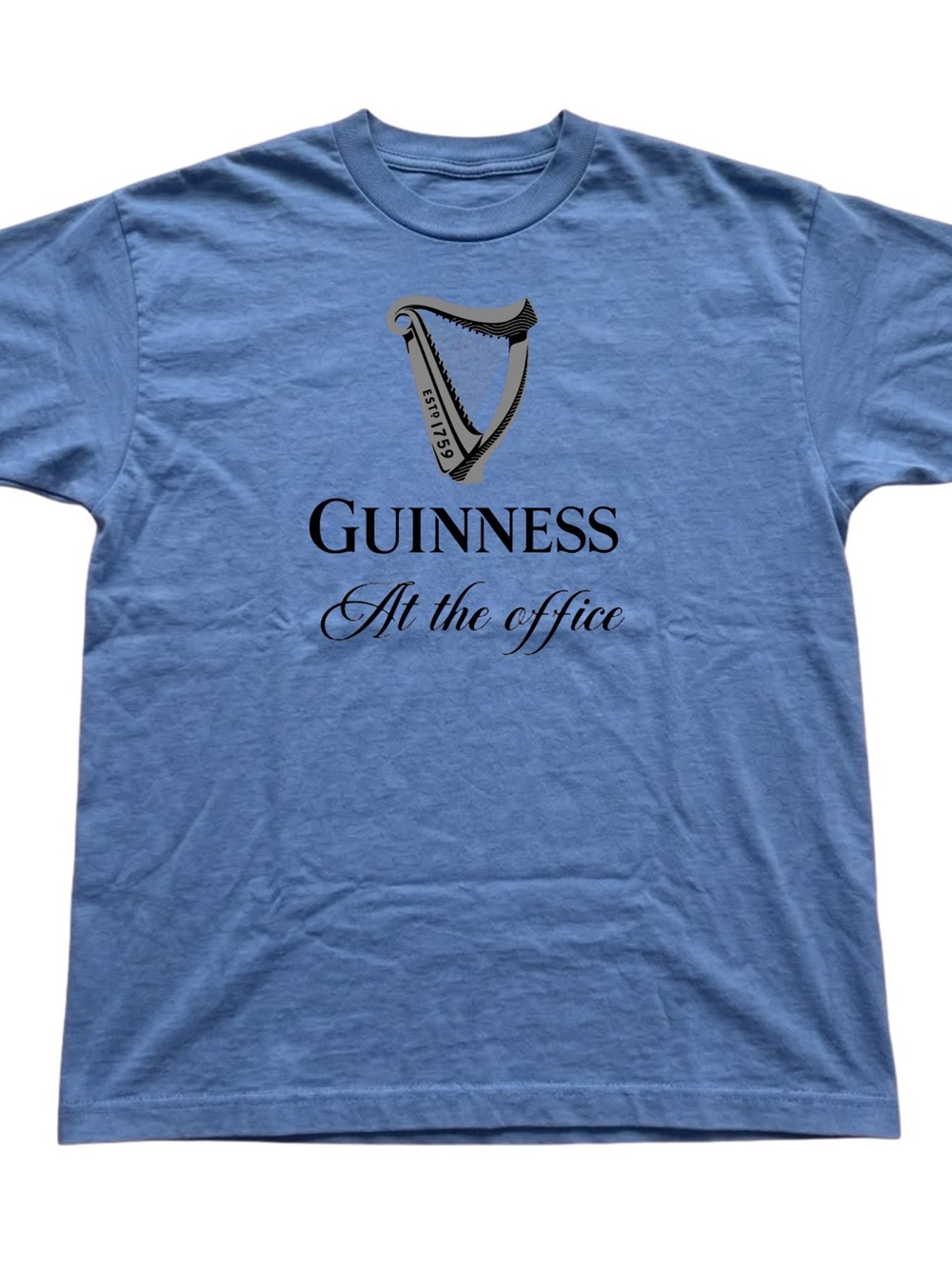 Gildan Guinness Light Blue Tee with Black Harp Graphic